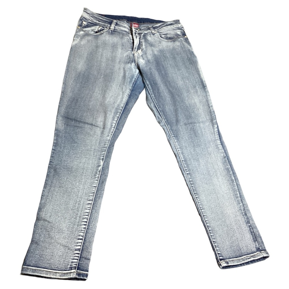 Ling Collection Women’s Blue Jeans Medium Rise Pre-Washed 5 Pockets Size 13/14